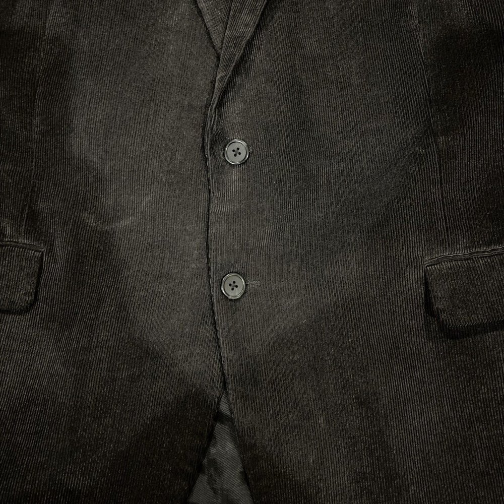 Pronto Uomo Mens Black Corduroy Blazer Sport Coat Two Button Casual Jacket 46S - Picture 3 of 16